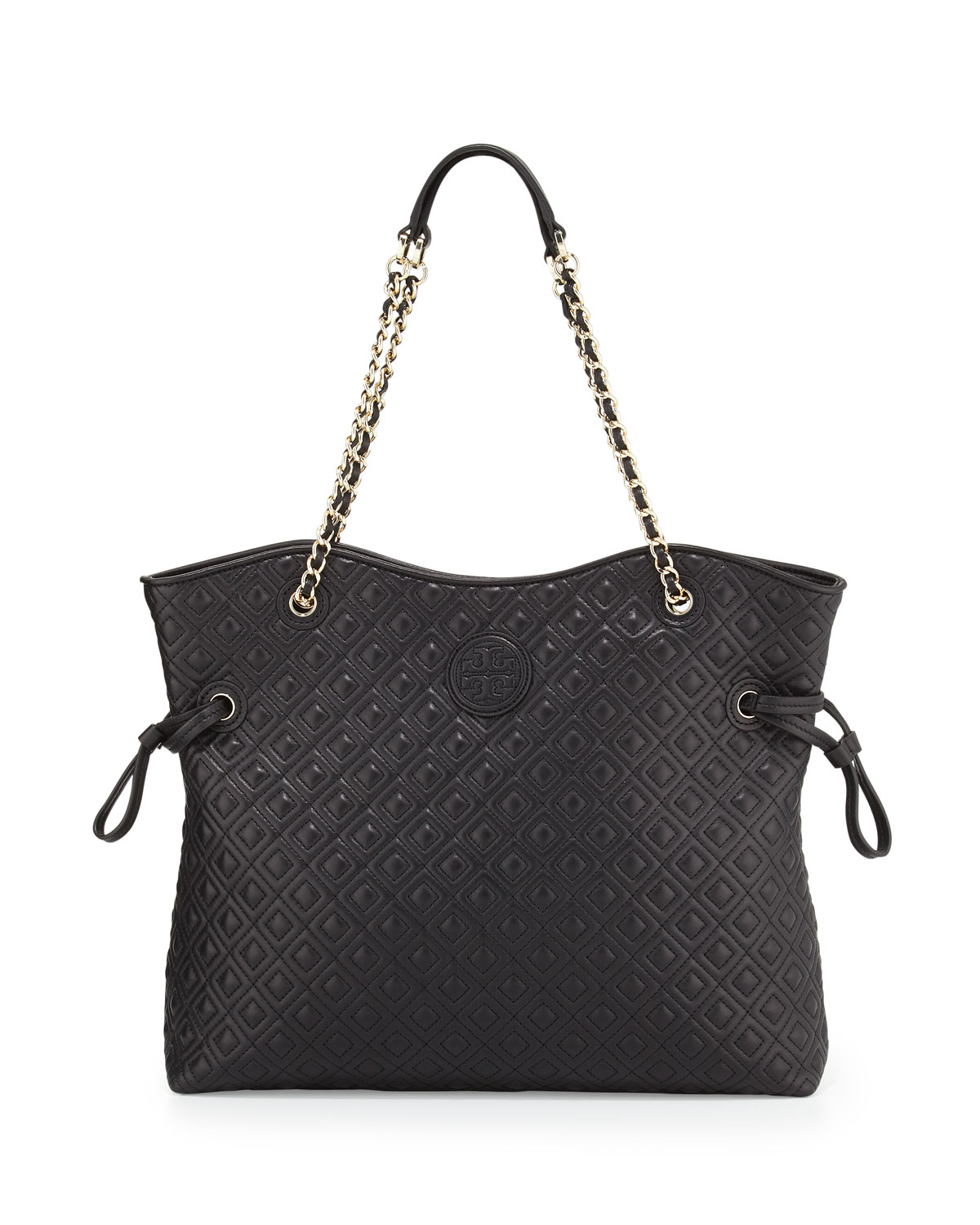 Tory Burch Marion Quilted Slouchy Tote in Black Lyst