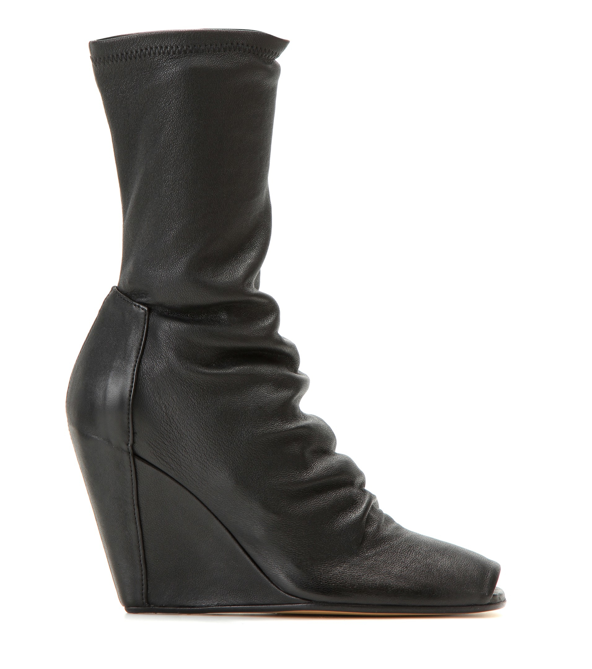 black wedge booties open toe