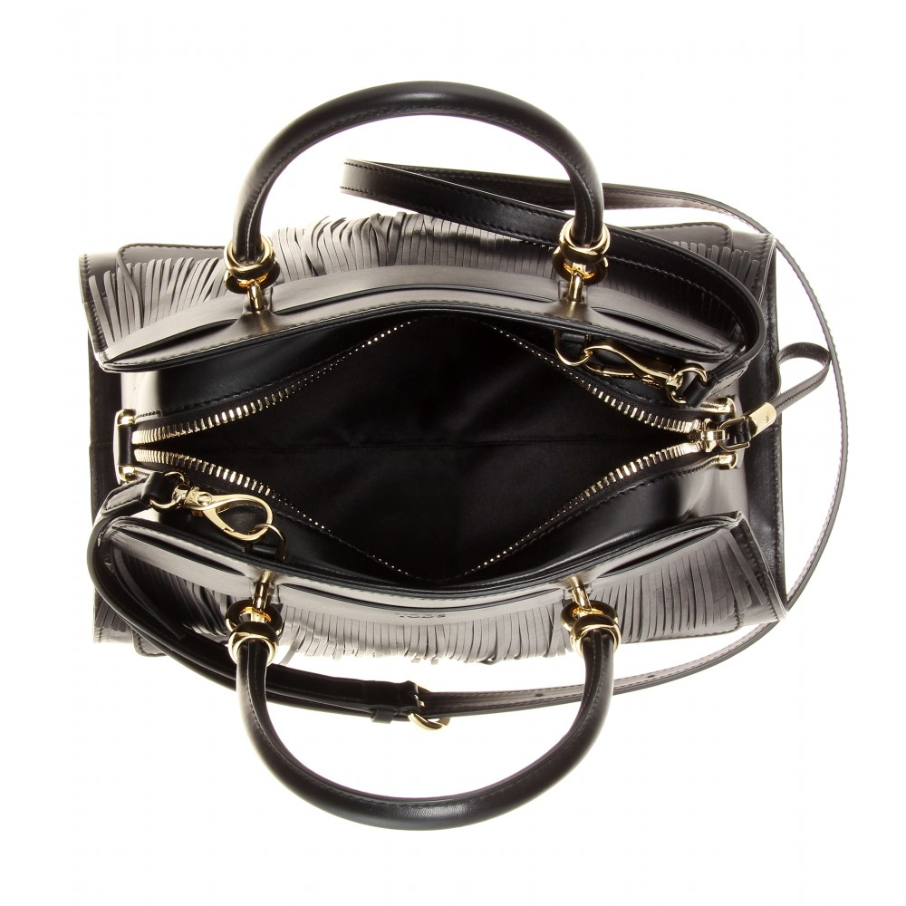 Tod's Sella Bauletto Piccolo Leather Shoulder Bag in Black Lyst