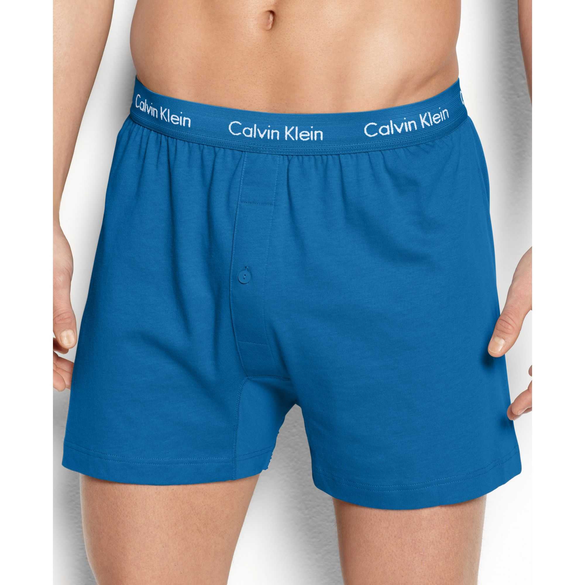 Calvin Klein Celebrity Basic Knit Boxer 3 Pack in Blue for Men - Lyst