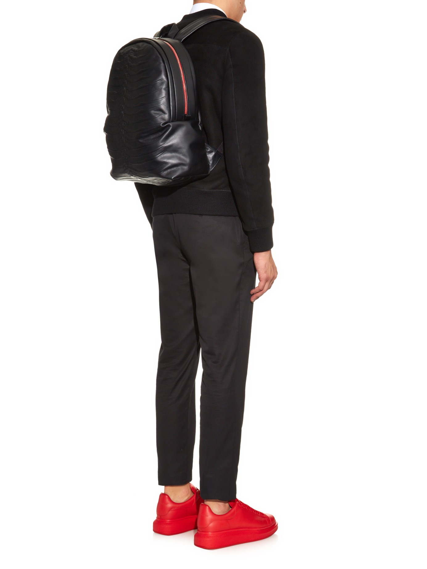 alexander mcqueen leather backpack