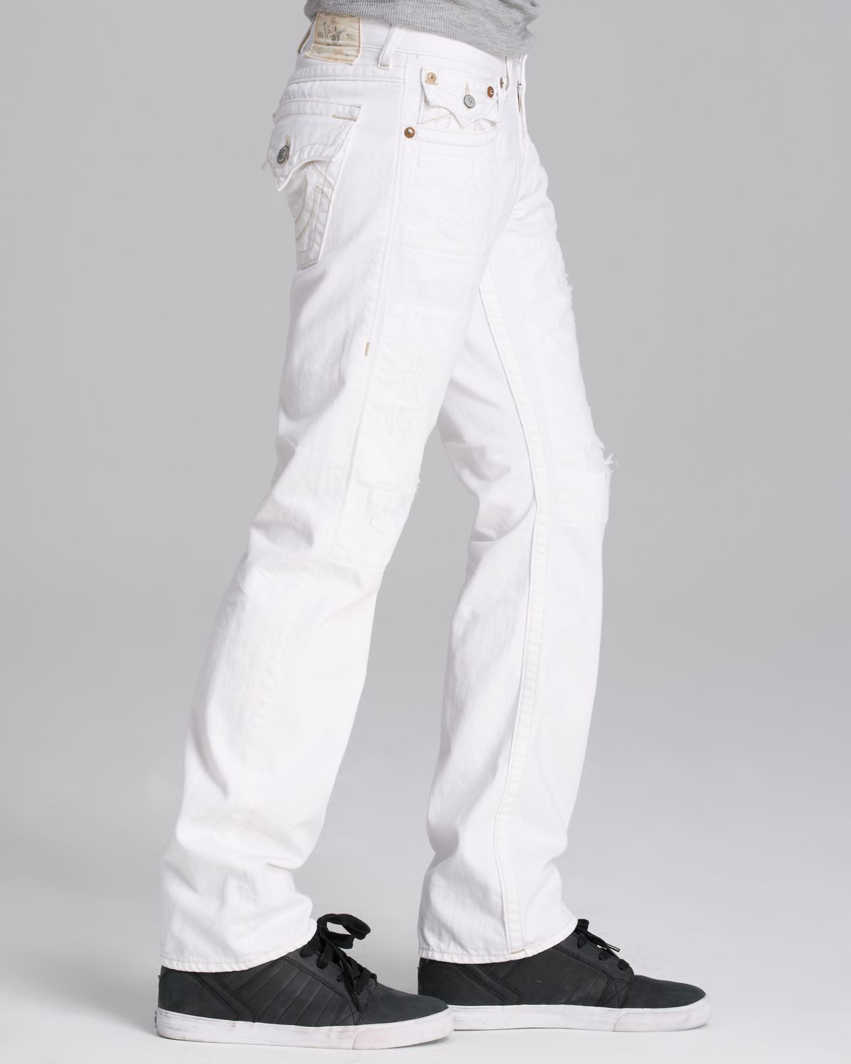 true religion black and white jeans
