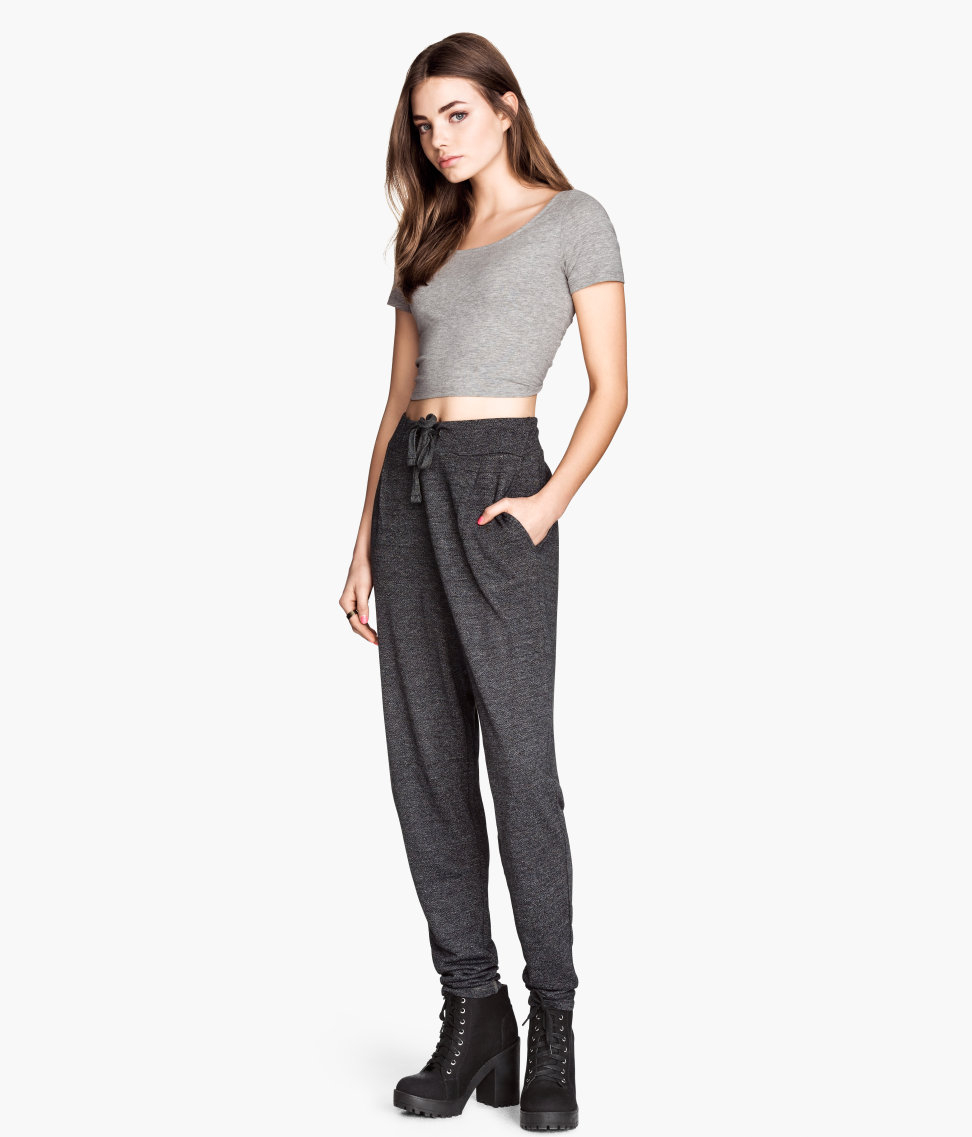h&m black formal pants