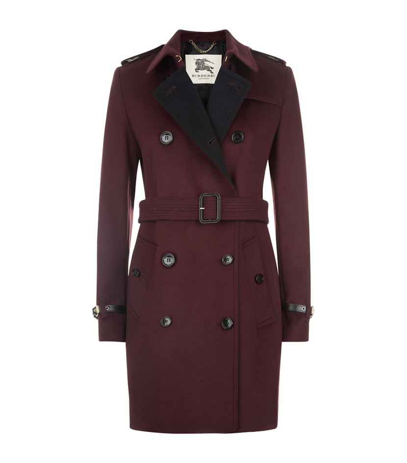 burberry kensington wool & cashmere trench coat