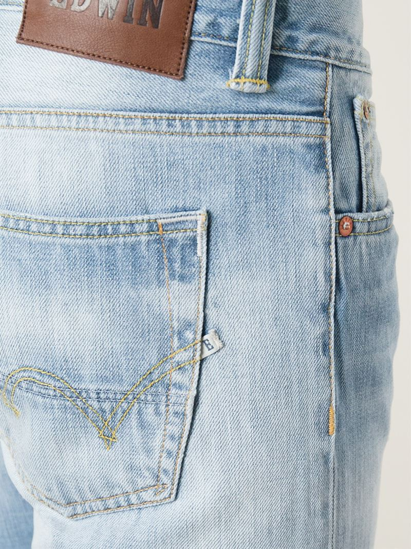 Edwin Stone Washed Jeans in Blue for Men | Lyst