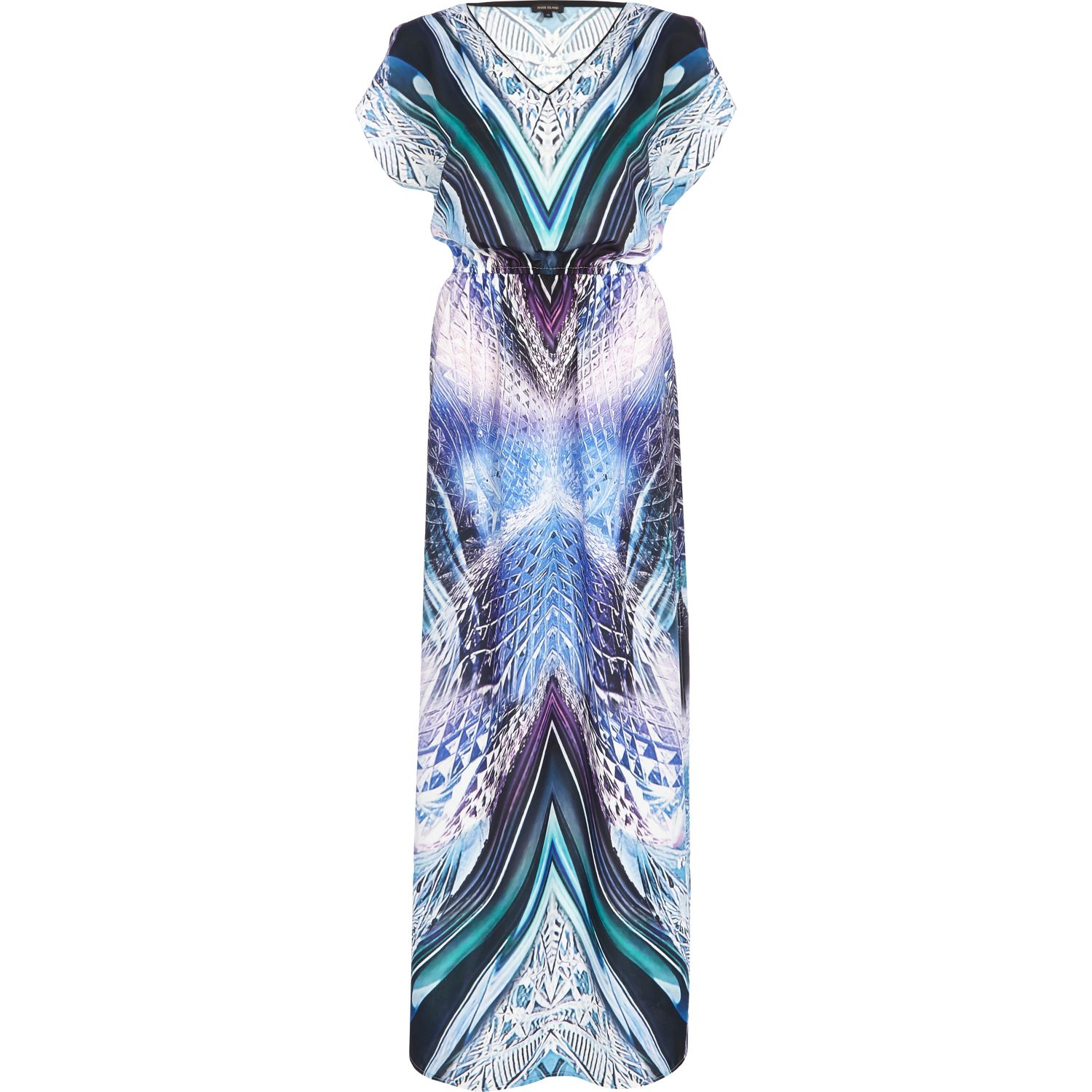 River Island Blue Abstract Print Maxi Dress in Blue | Lyst