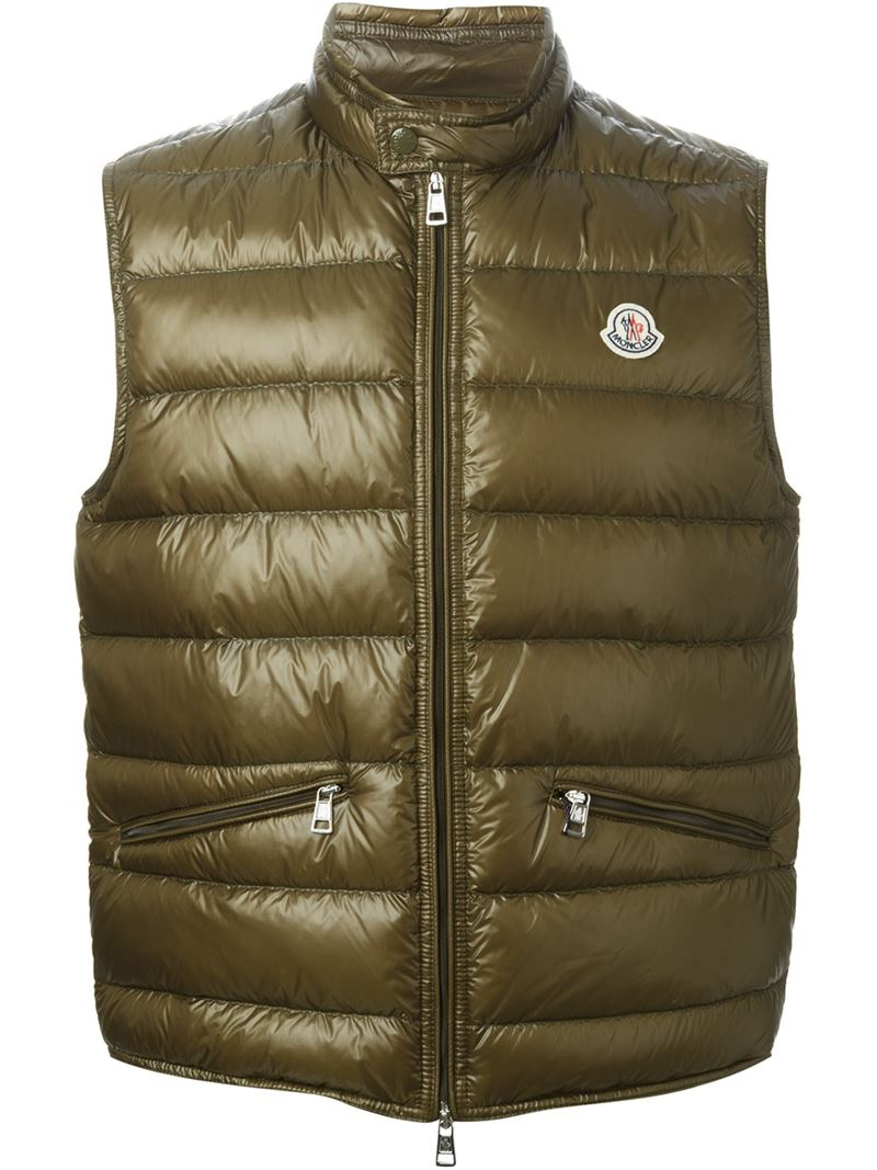 Moncler 'Tib' Padded Gilet in Green for Men - Lyst