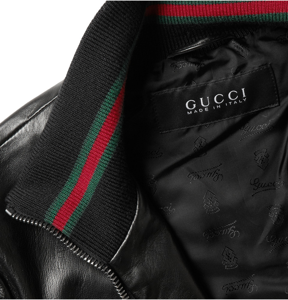 gucci leather jacket mens price