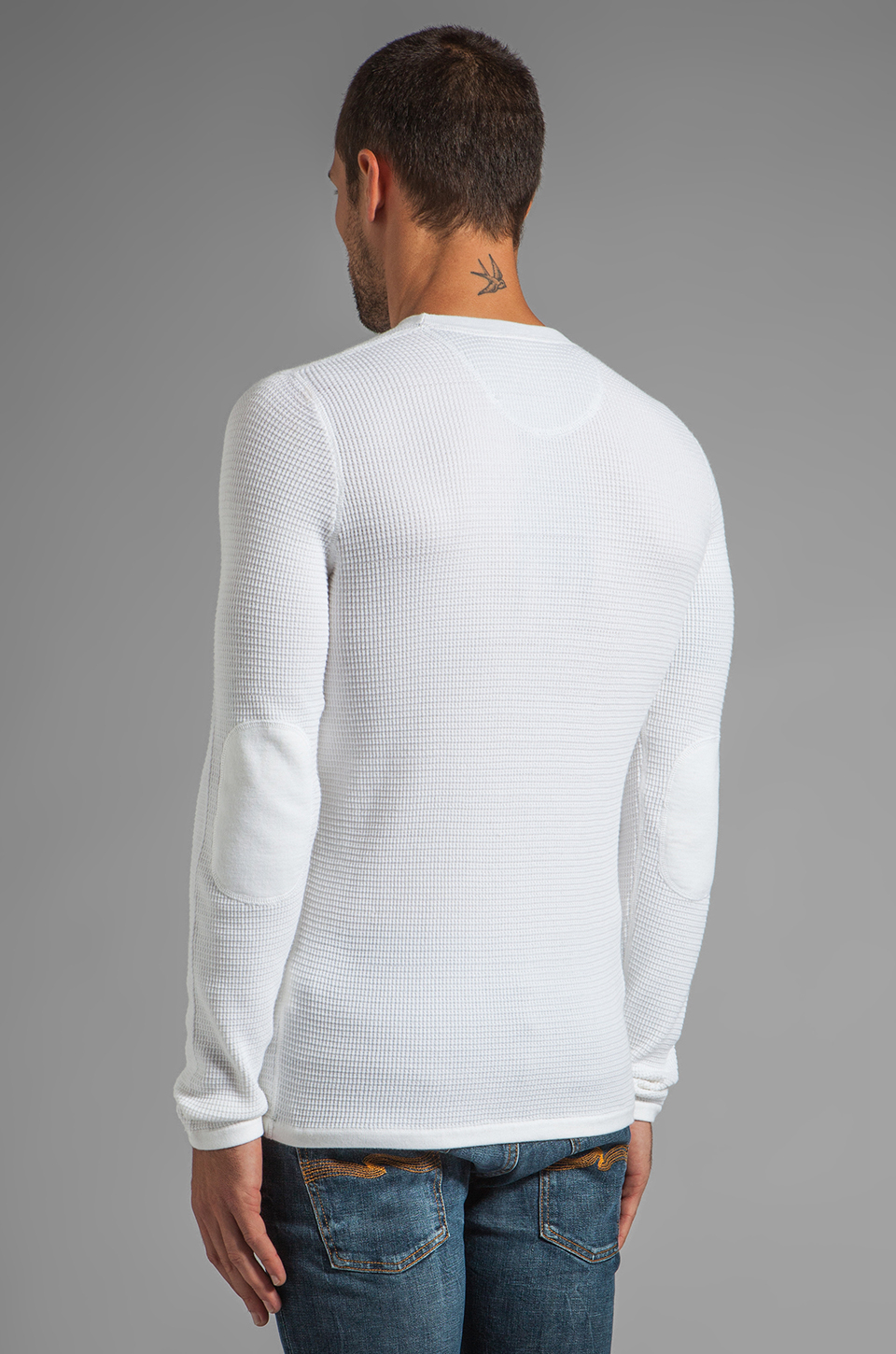 Vince Thermal Crew Neck Sweater in White for Men - Lyst