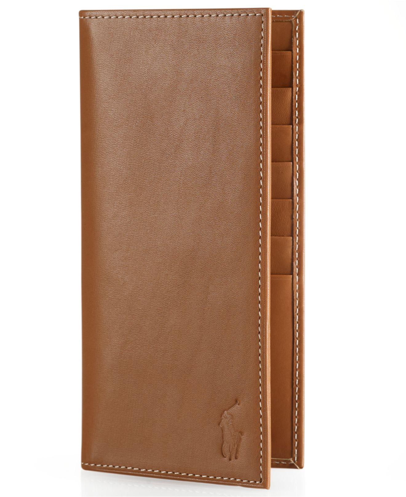 Polo ralph lauren Men&#39;s Accessories, Burnished Leather Narrow Wallet in Brown for Men | Lyst