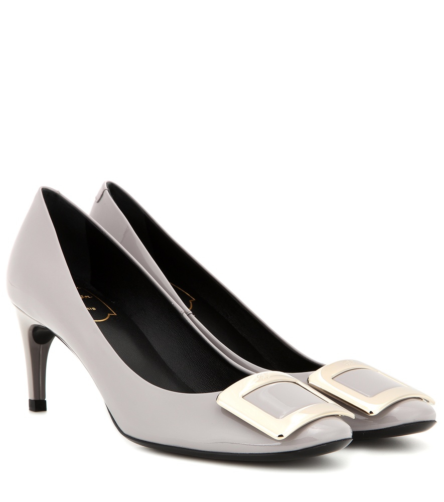 Roger Vivier Belle De Nuit Patent-Leather Pumps in Grey (Gray) - Lyst