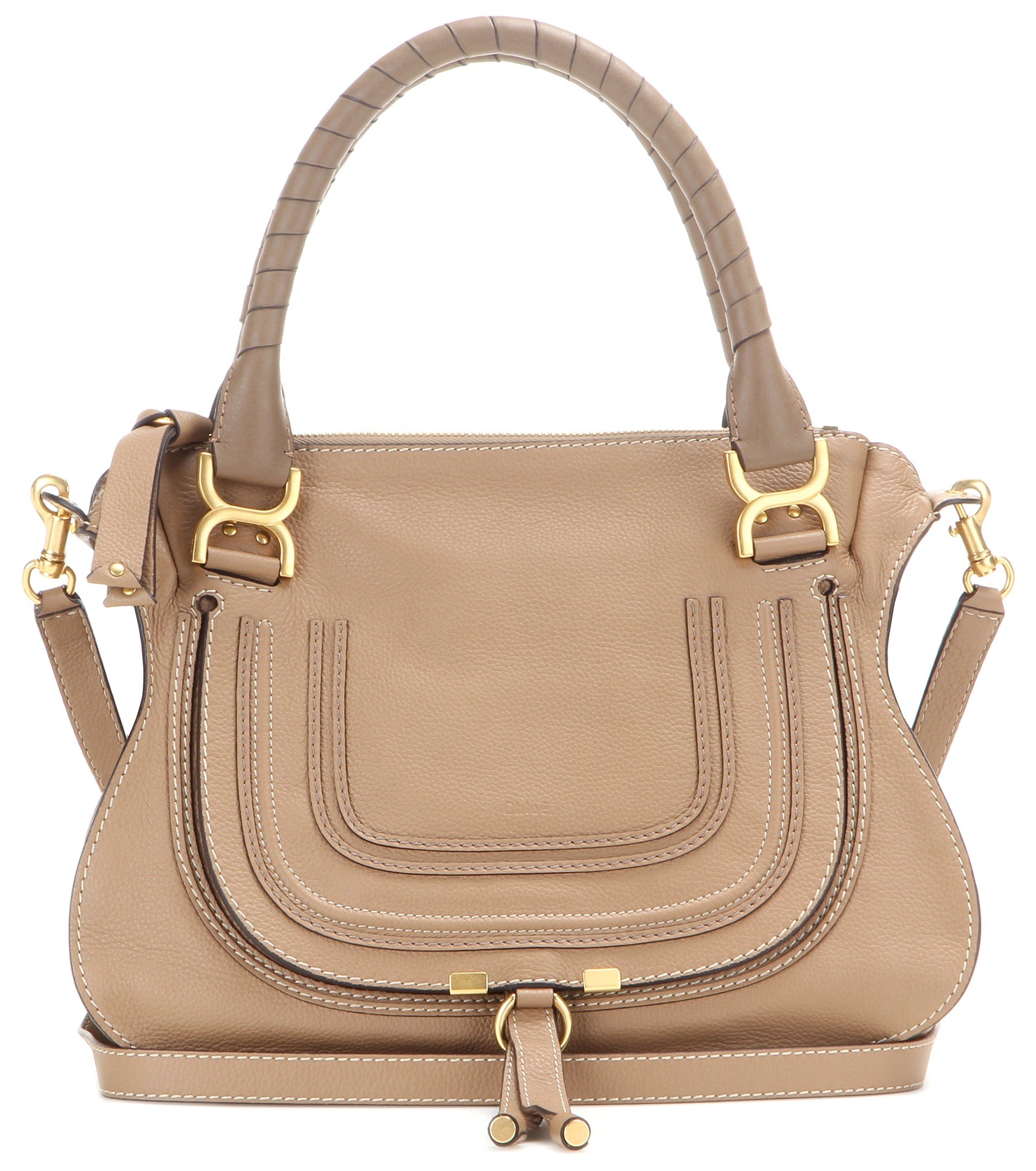 Chloé Marcie Medium Leather Shoulder Bag In Natural Lyst