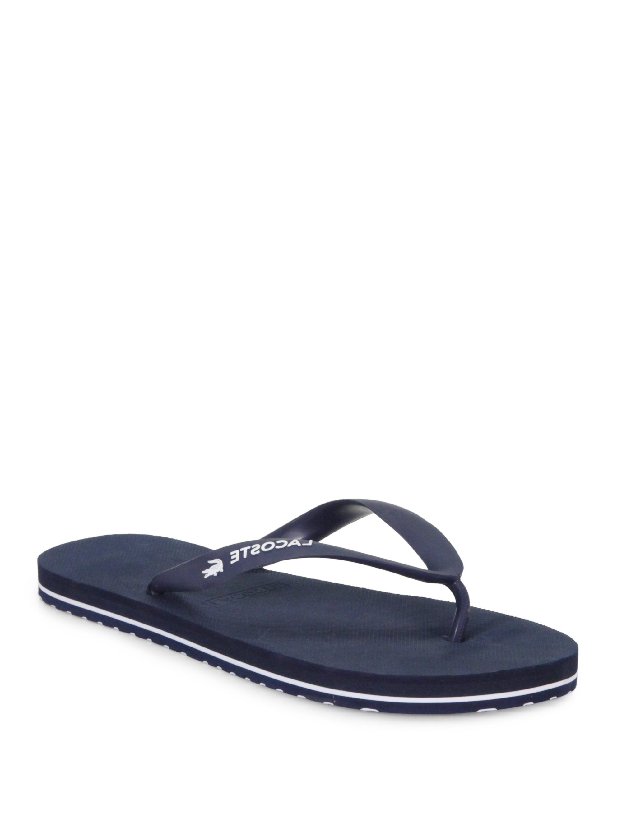 Lacoste Thong Flip Flops in Blue for 