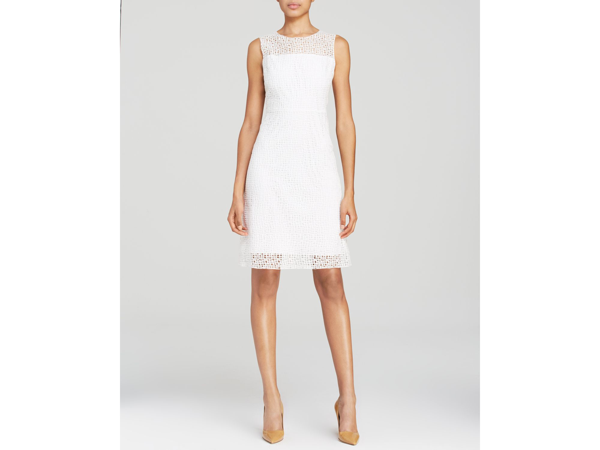 tahari white dress