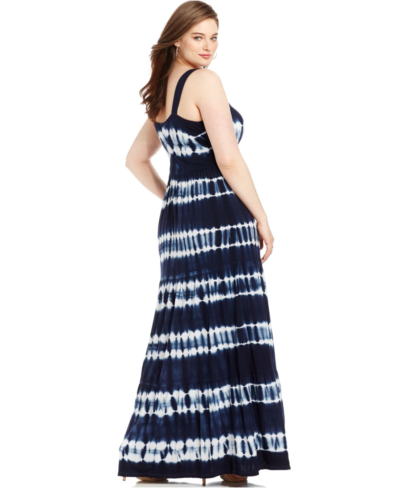 INC International Concepts Plus Size Tie-dyed Maxi Dress in Blue - Lyst