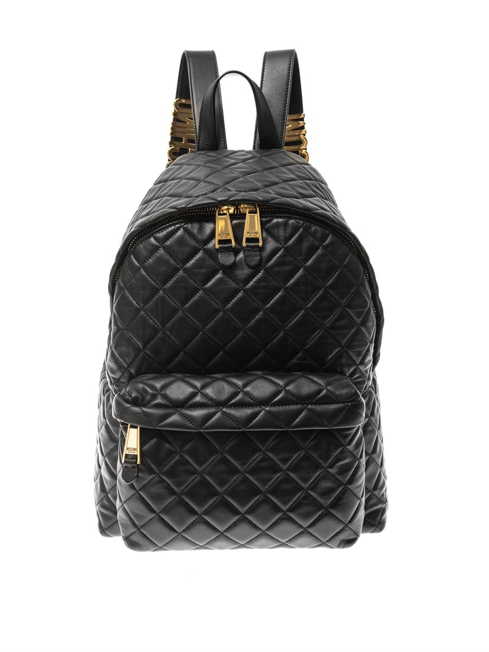 leather quilted backpack