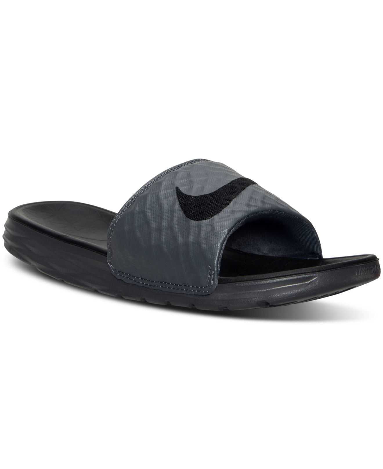 Nike Men's Benassi Solarsoft Slide 2 Sandals From Finish Line in Dark  Grey/Black (Gray) for Men | Lyst