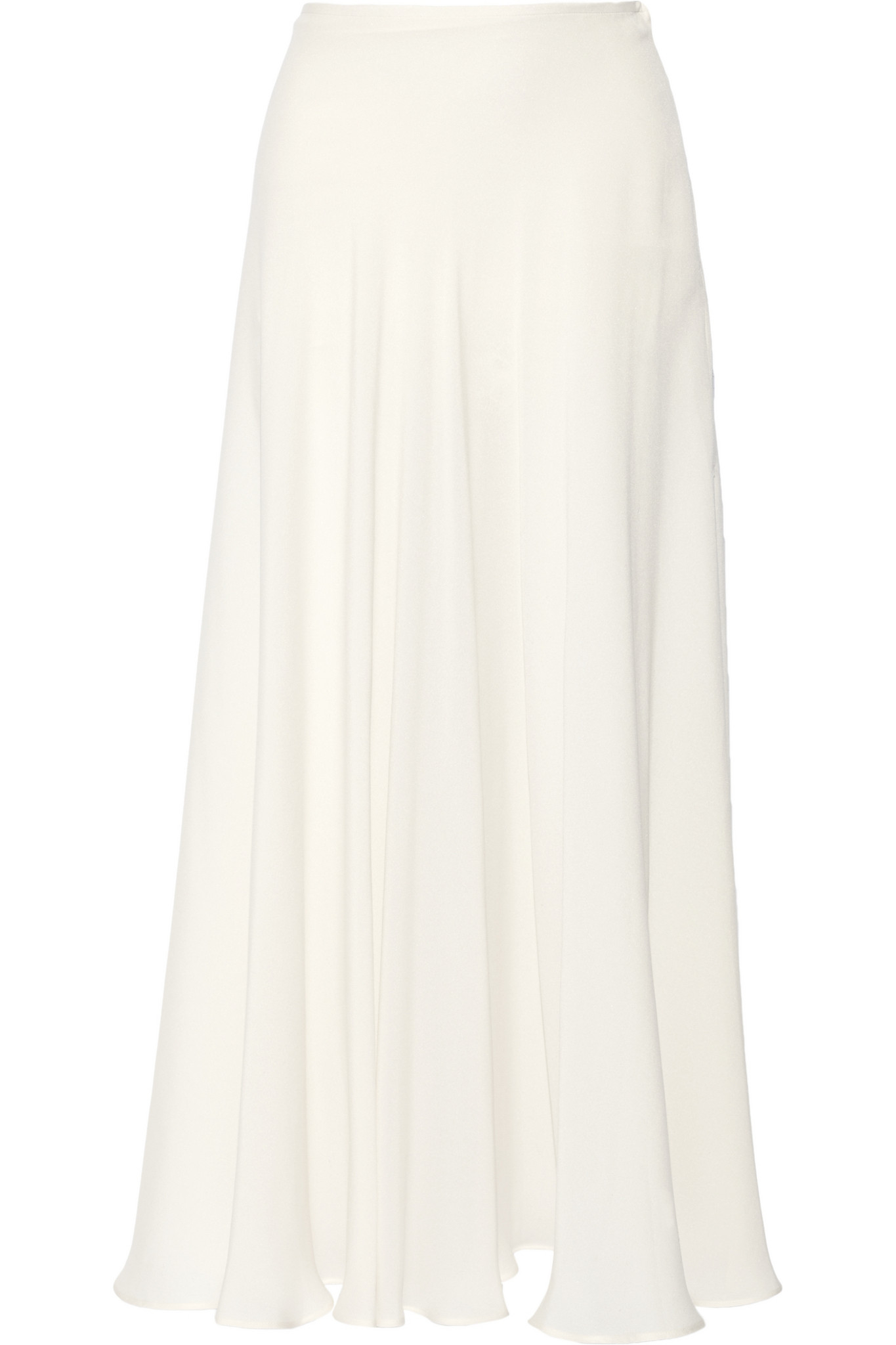 Elie Saab Silk-blend Crepe Maxi Skirt in White - Lyst