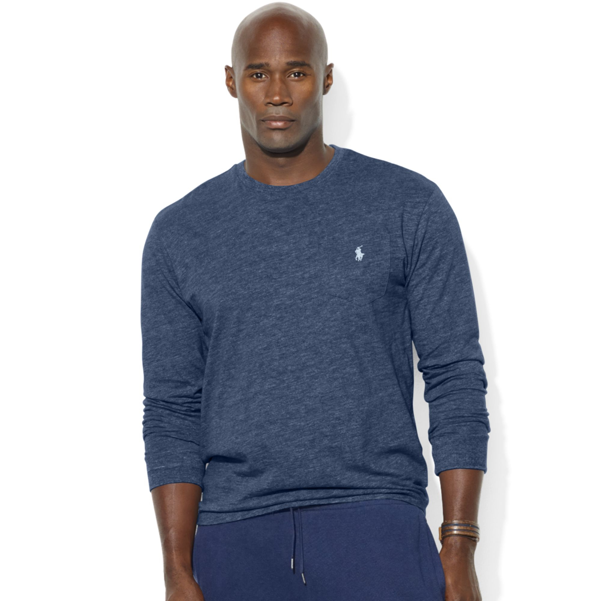 Ralph lauren Classicfit Longsleeve Pocket Crew Neck Cotton Jersey ...