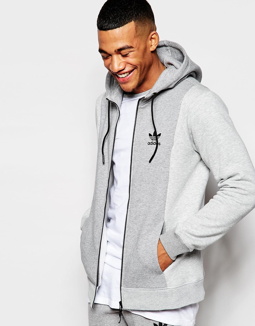 adidas grey zip up hoodie