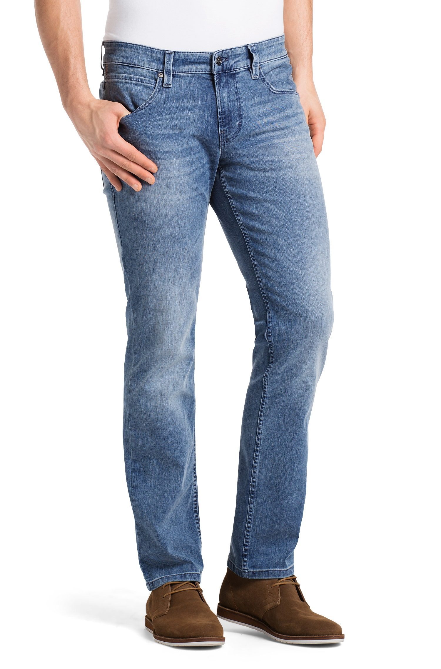 BOSS 'Orange 63' | Slim Fit, Stretch Cotton Jeans in Blue for Men