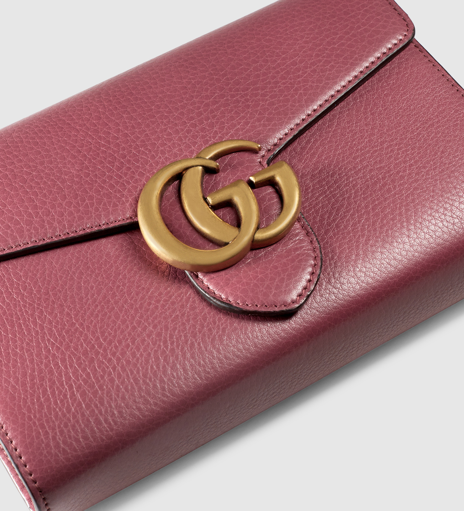 gg marmont leather chain wallet