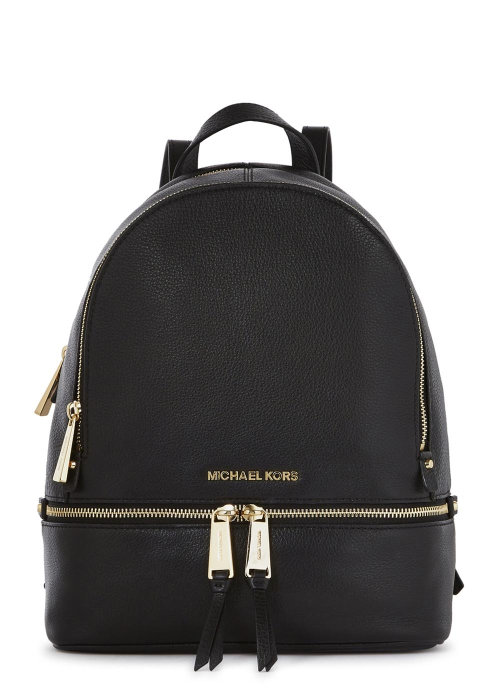 Michael Kors Rhea Small Black Leather Backpack - Lyst
