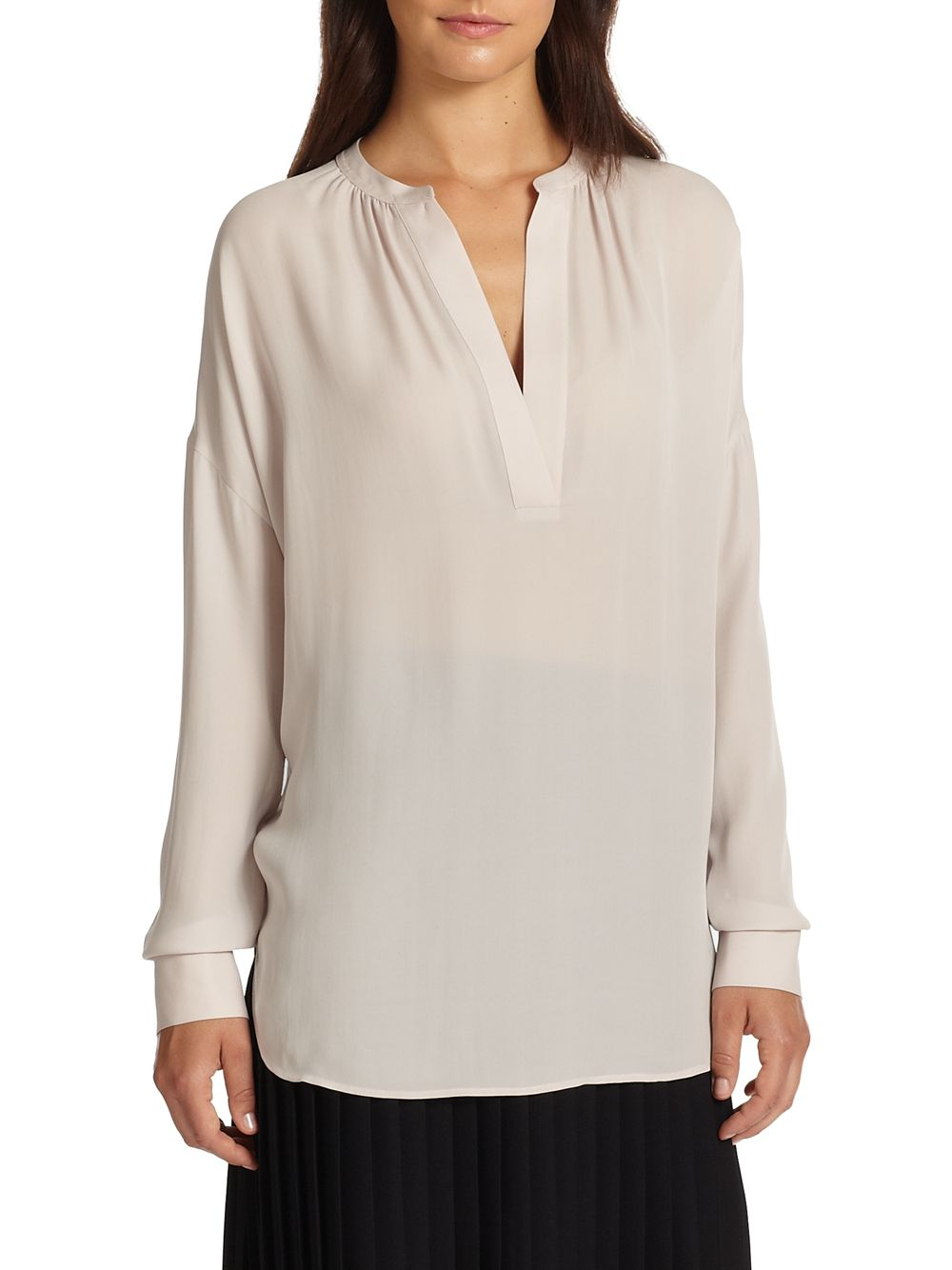 Lyst - Vince Silk Popover Blouse in White
