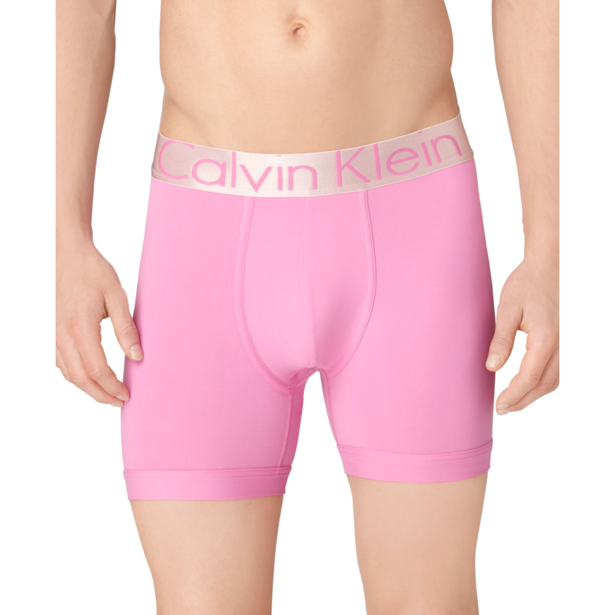 Calvin Klein Steel Microfiber Boxer Brief in Pink for Men | Lyst