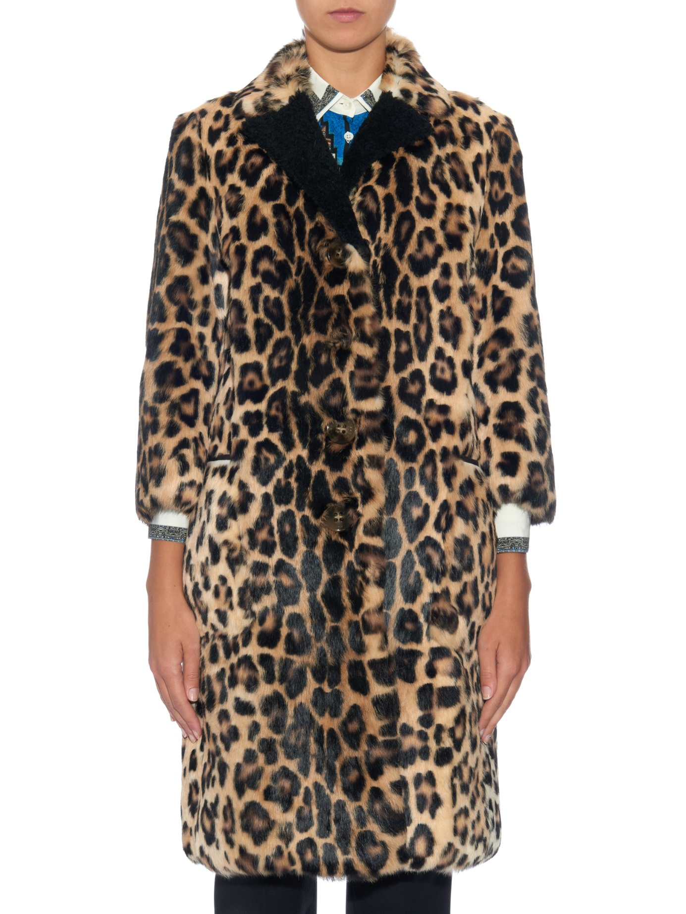 Burberry Prorsum Leopard-print Rabbit-fur Coat in Natural | Lyst