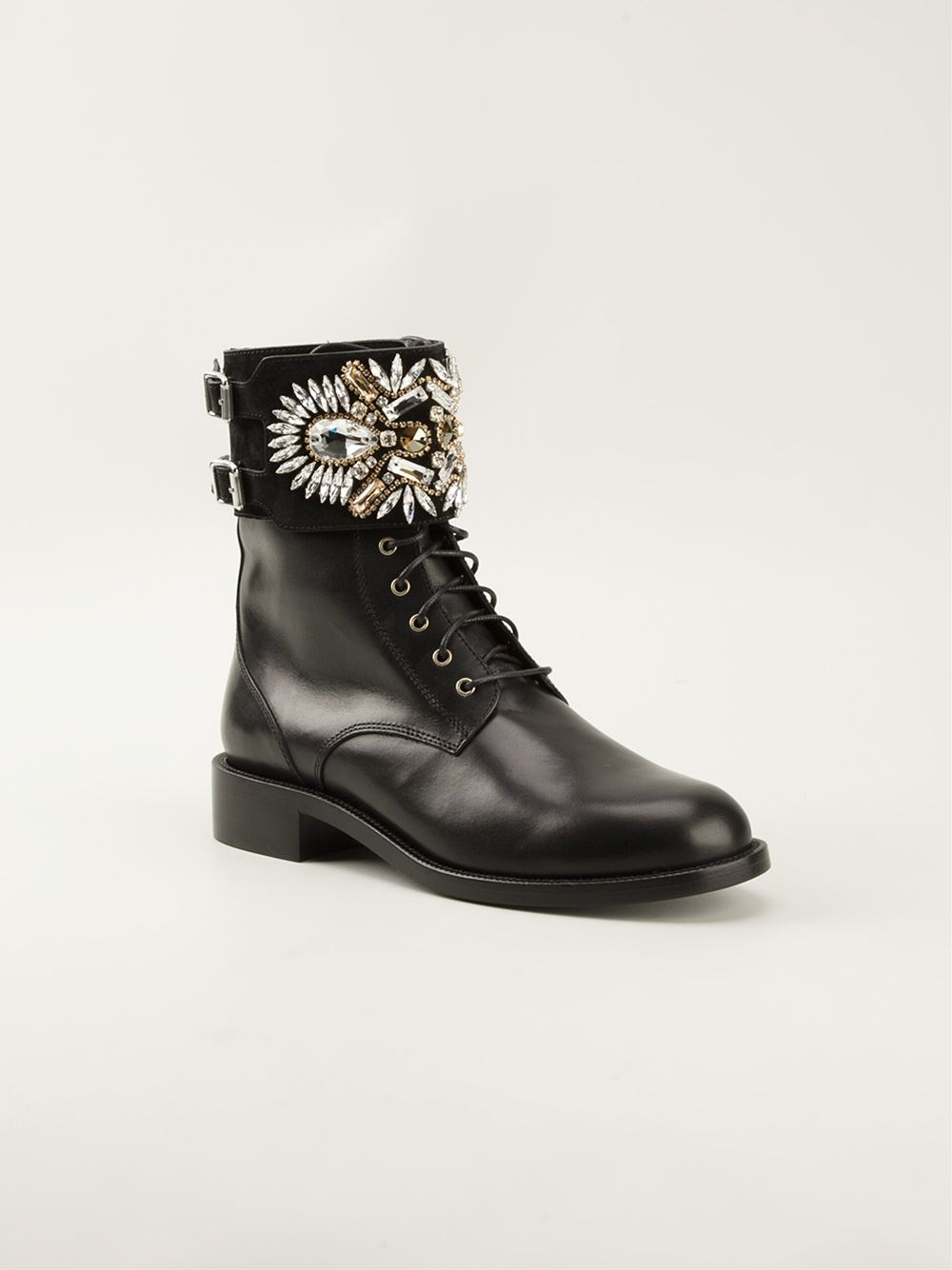 biker boots with embellishments