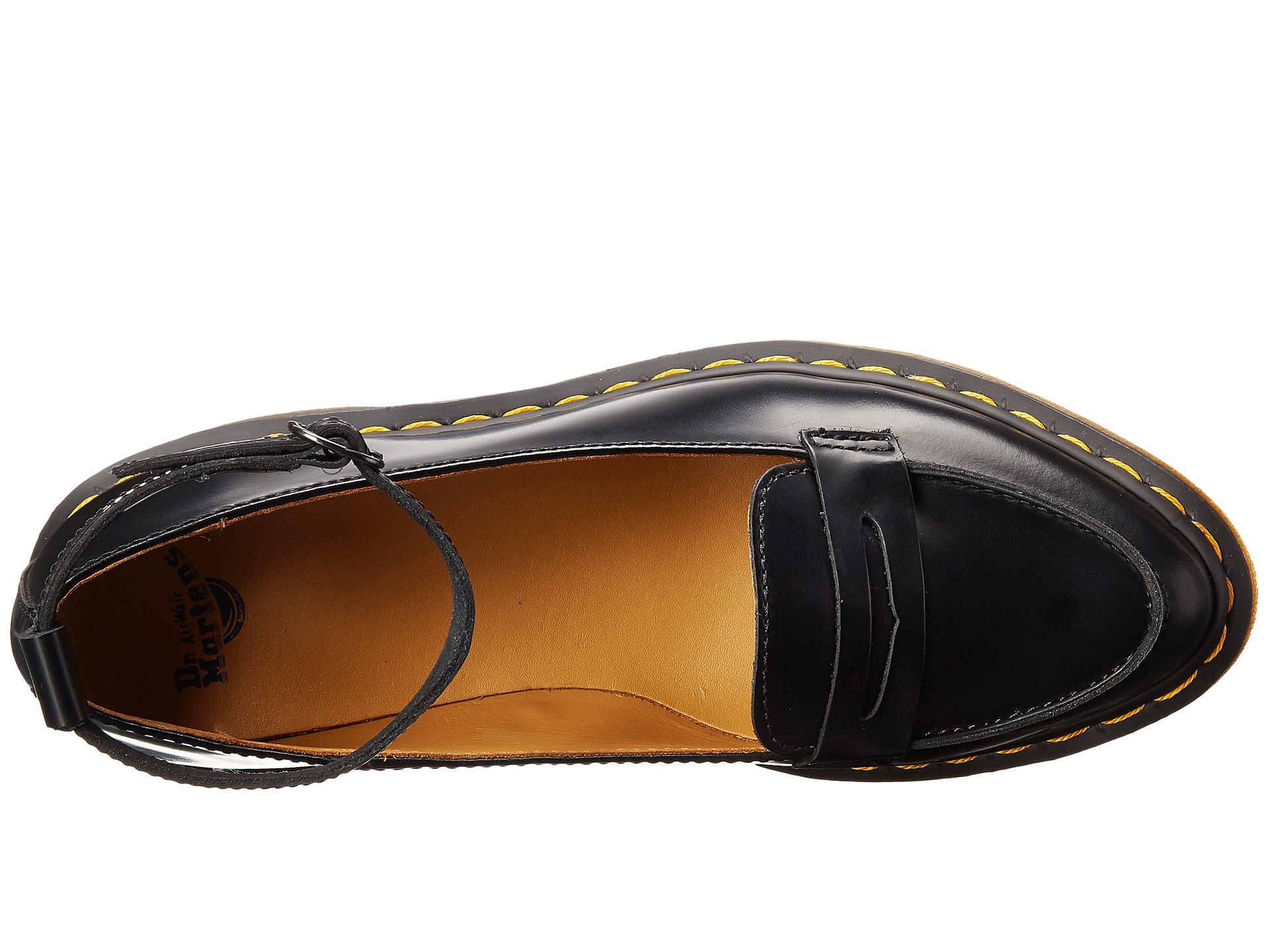 Dr. Martens Leonie Pointed Ankle Strap Penny Loafer in Black | Lyst