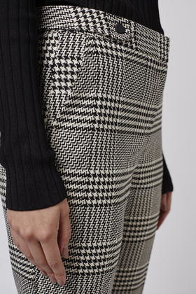 petite checked trousers