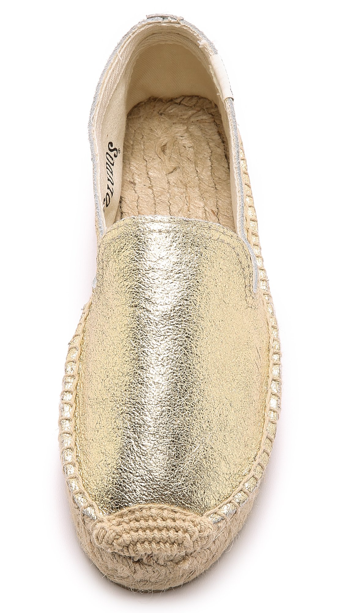 sneeuw laden meditatie Soludos Leather Platform Smoking Slipper Espadrilles - Gold in Metallic |  Lyst