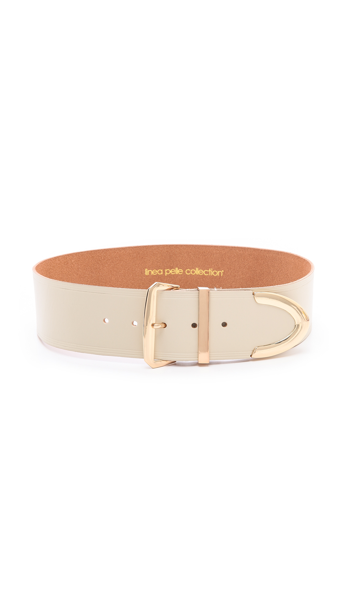 Lyst - Linea pelle Thick Metal Tip Belt in White