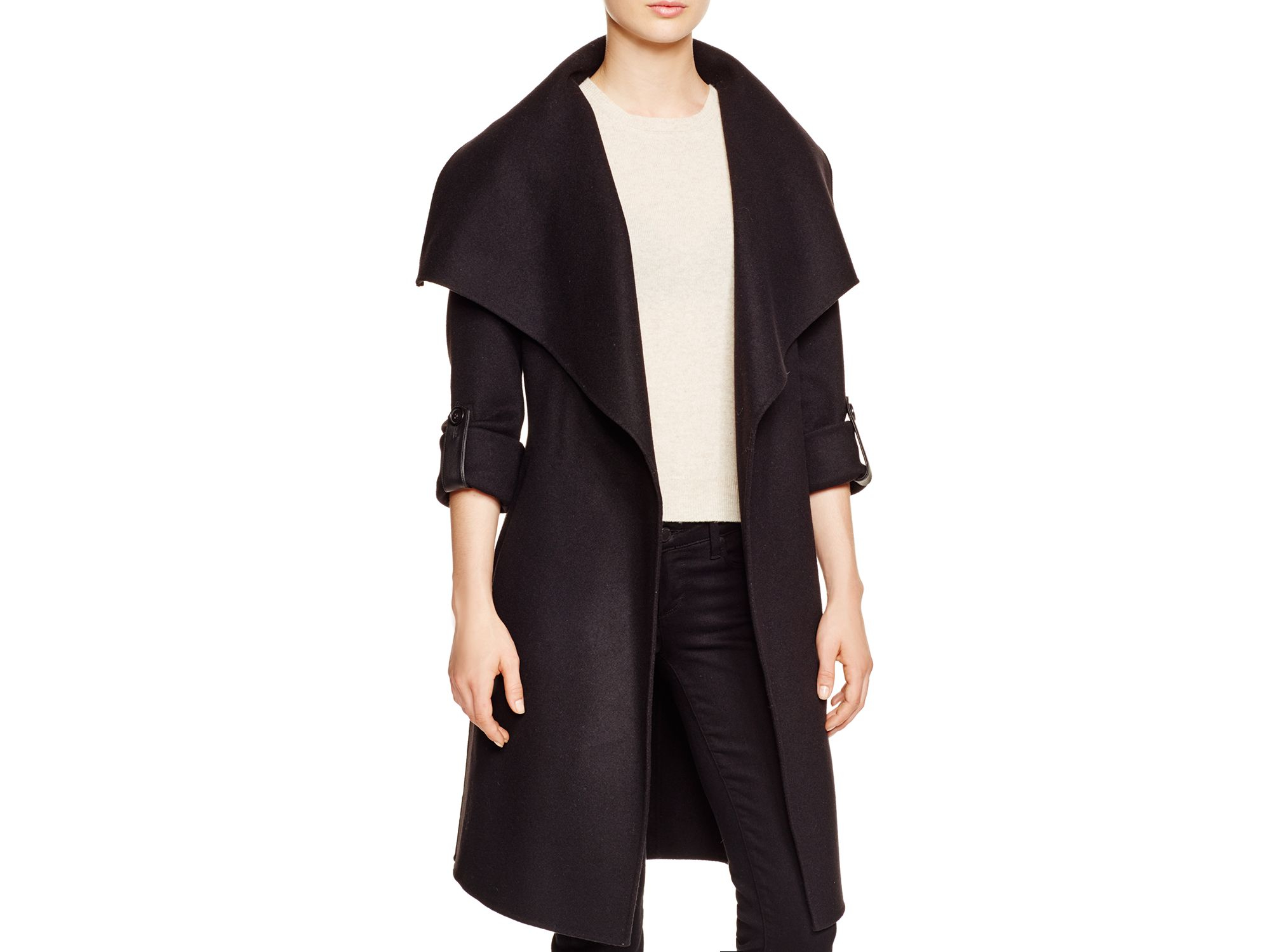 Mackage Brin Wrap Coat With Leather Trim - 100% Bloomingdale's ...