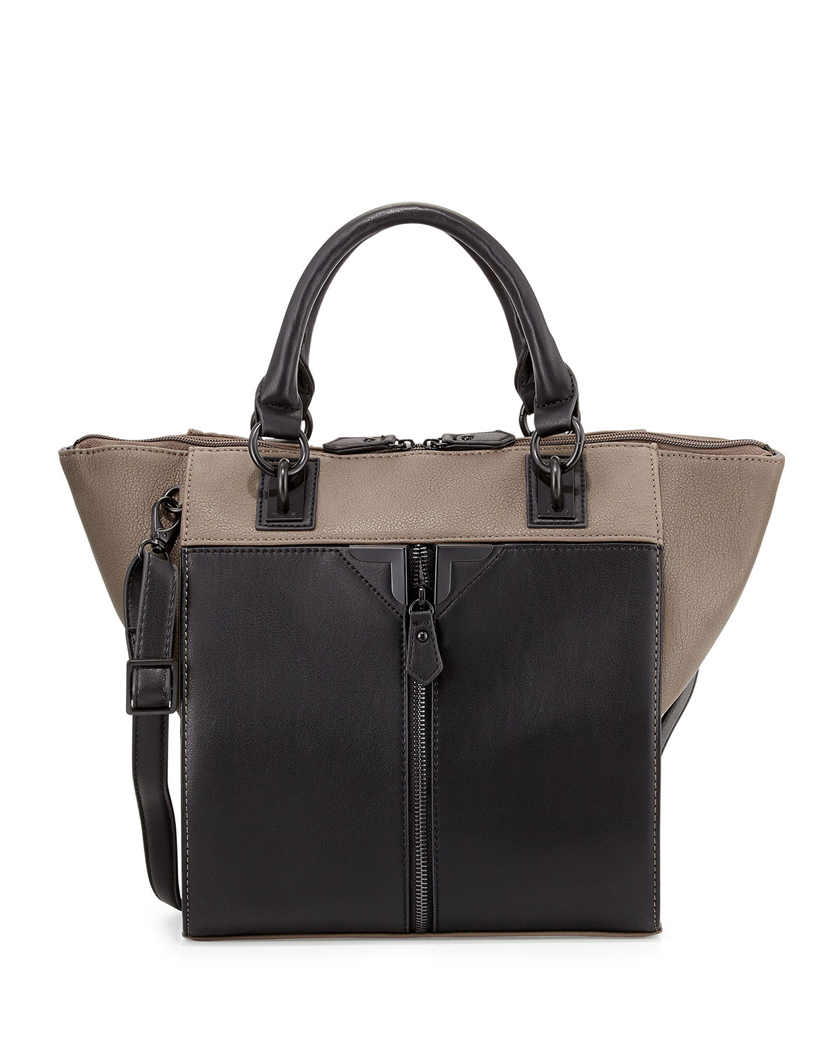 Danielle nicole Colorblock FauxLeather ZipFront Tote Bag in Gray Lyst