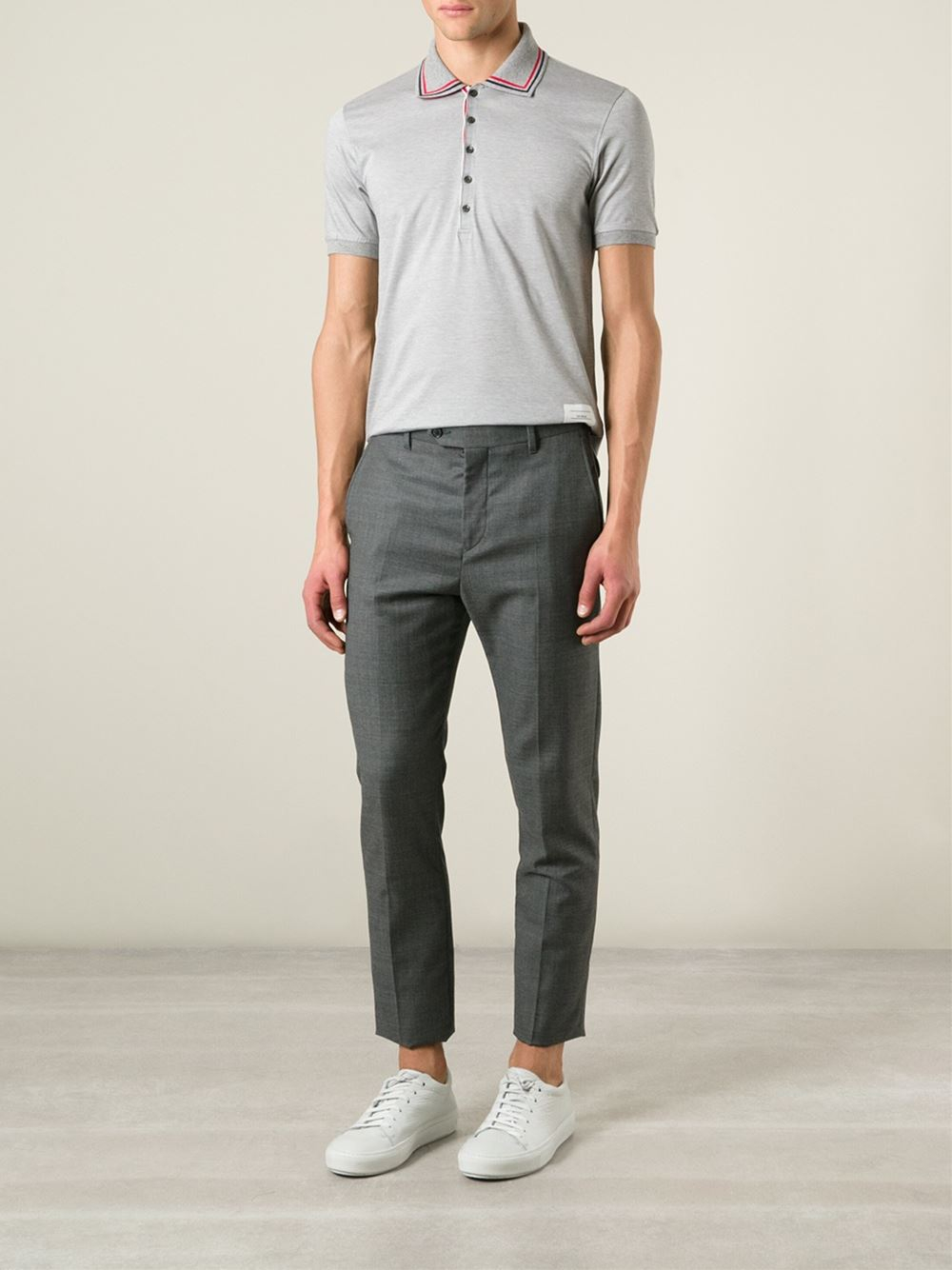 Thom Browne Polo Shirt in Grey (Gray) for Men | Lyst