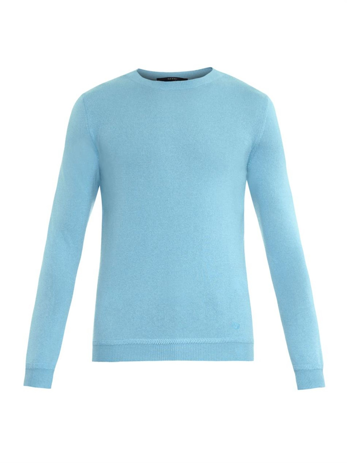 Gucci Crew-neck Cashmere Sweater in Blue for Men | Lyst