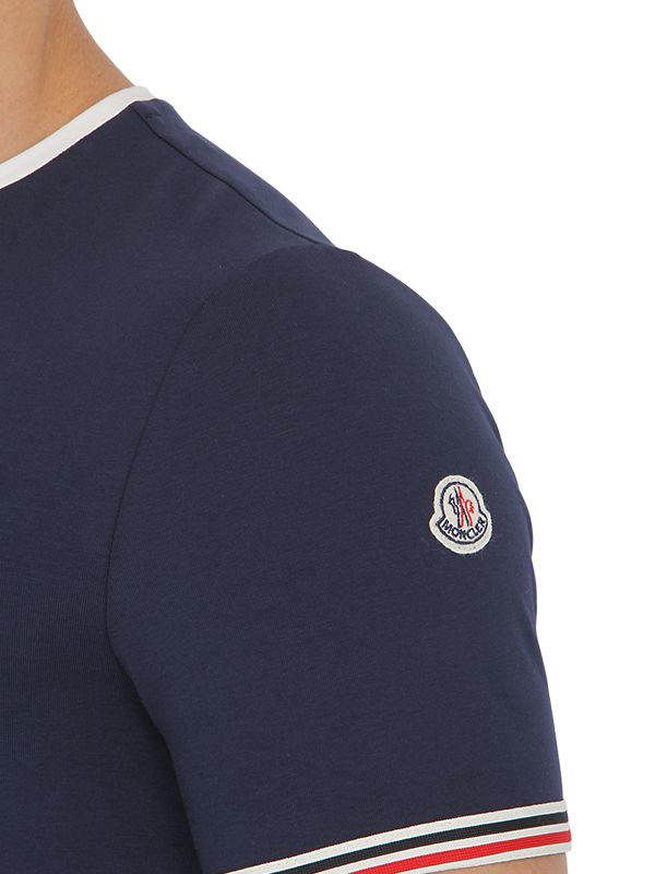 Moncler Slim Fit Stretch Cotton Jersey T-shirt in Navy (Blue) for Men - Lyst