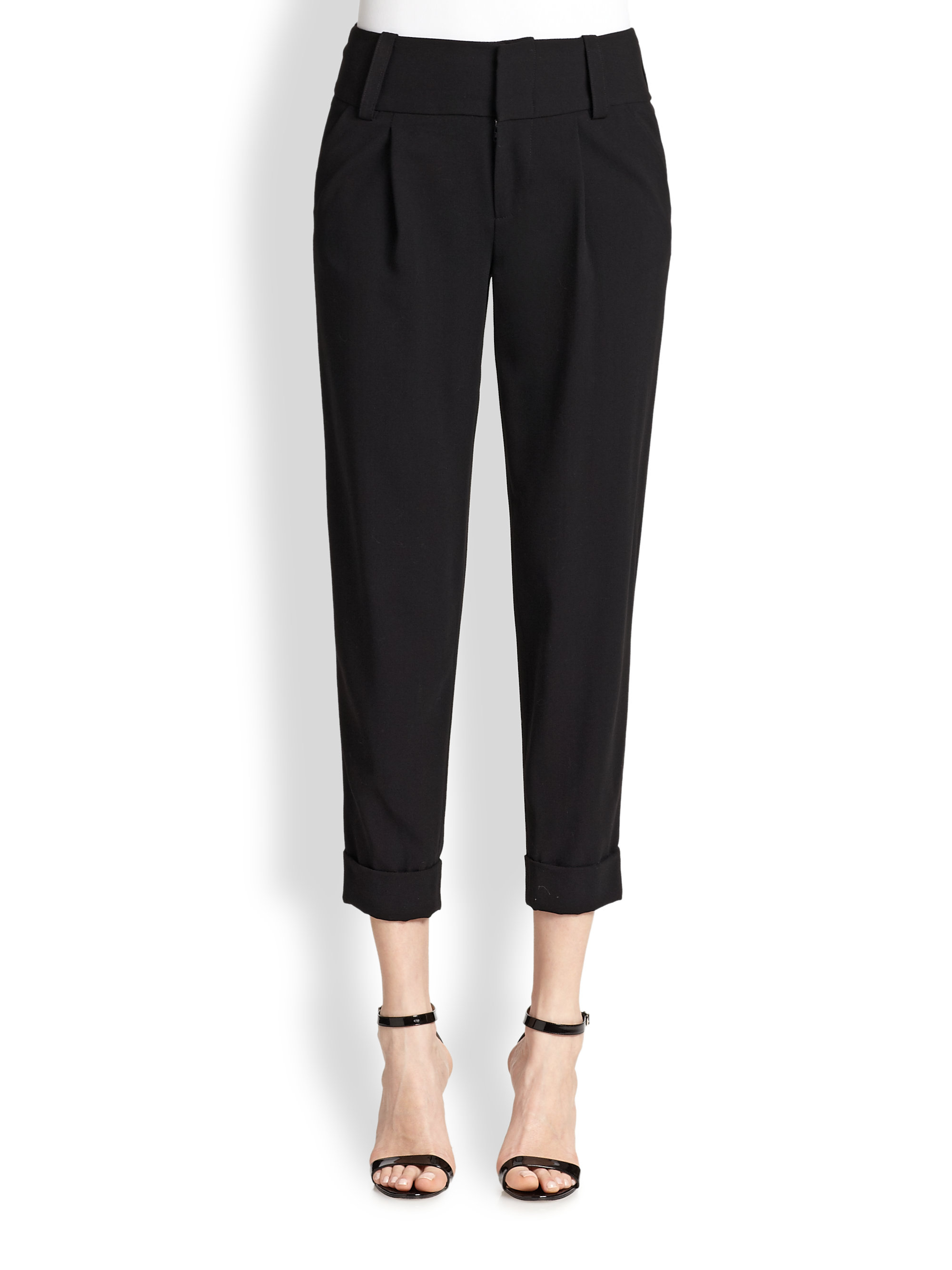 alice and olivia black and white striped pants