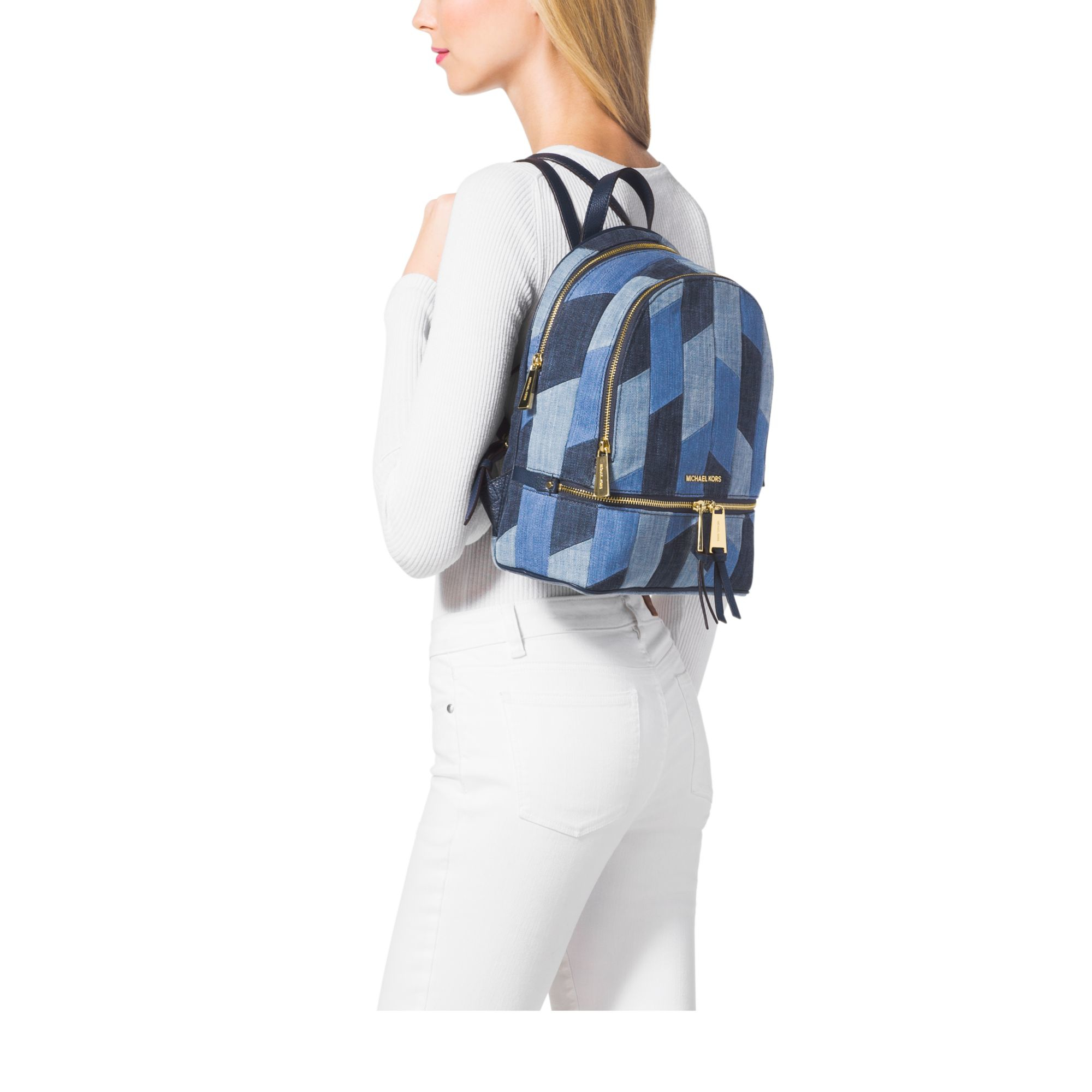 michael kors backpack denim
