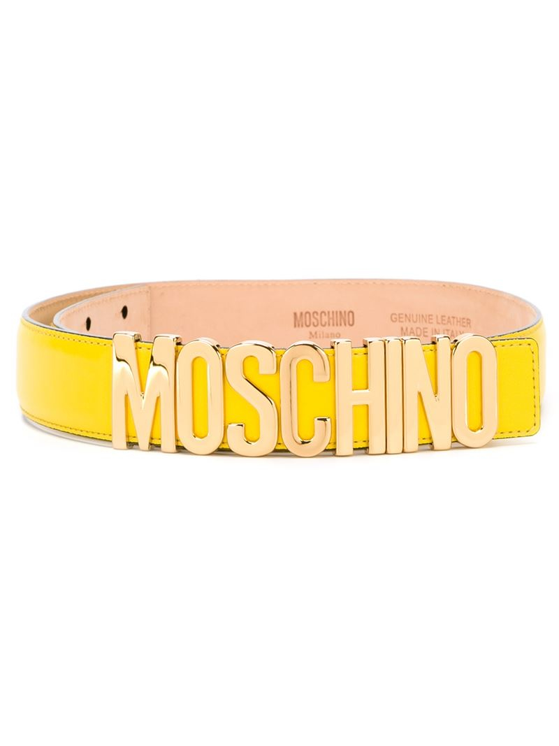 yellow moschino belt