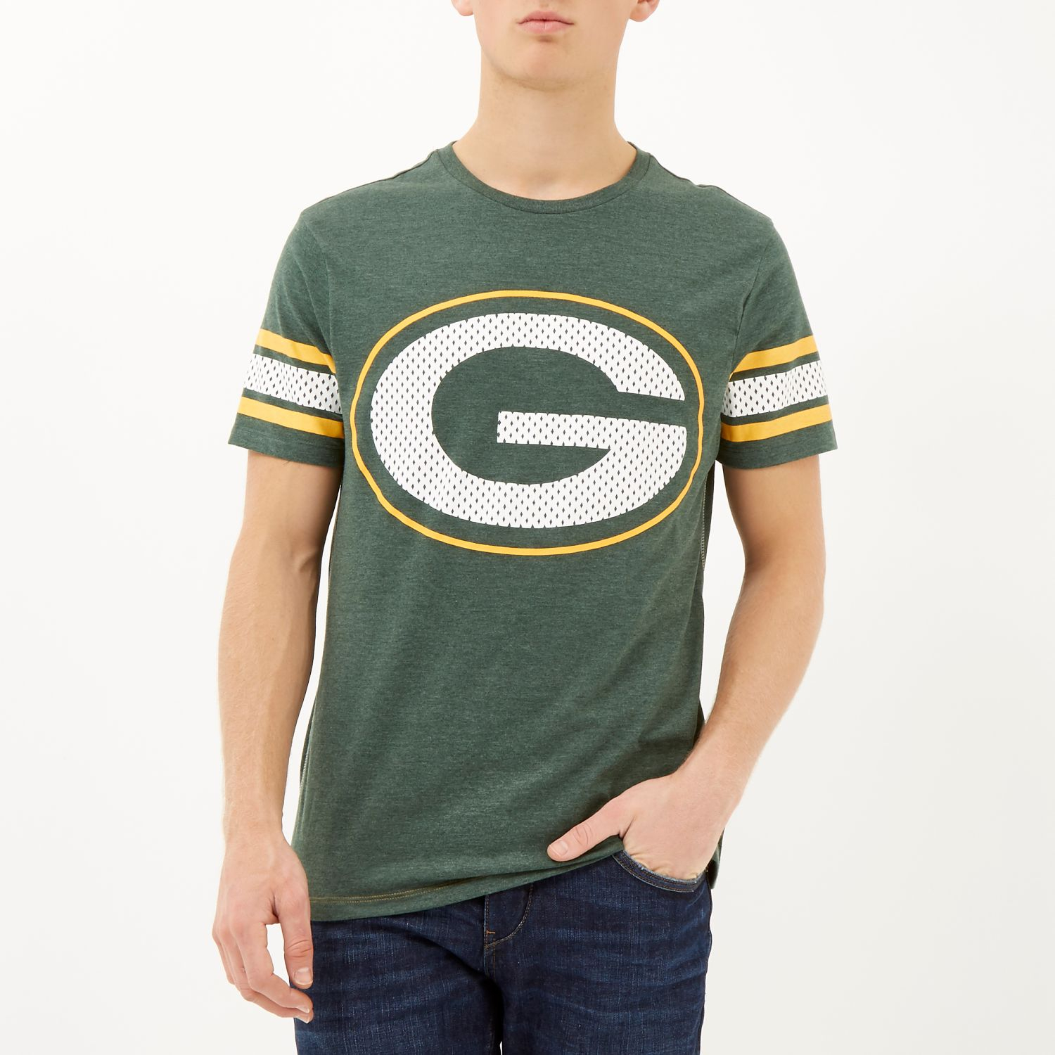 River island Green Nfl Green Bay Packers Team TShirt in Green for Men