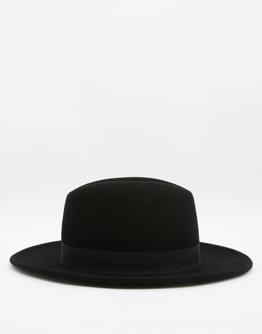 ASOS Fedora Hat In Black Felt With High Crown for Men Lyst