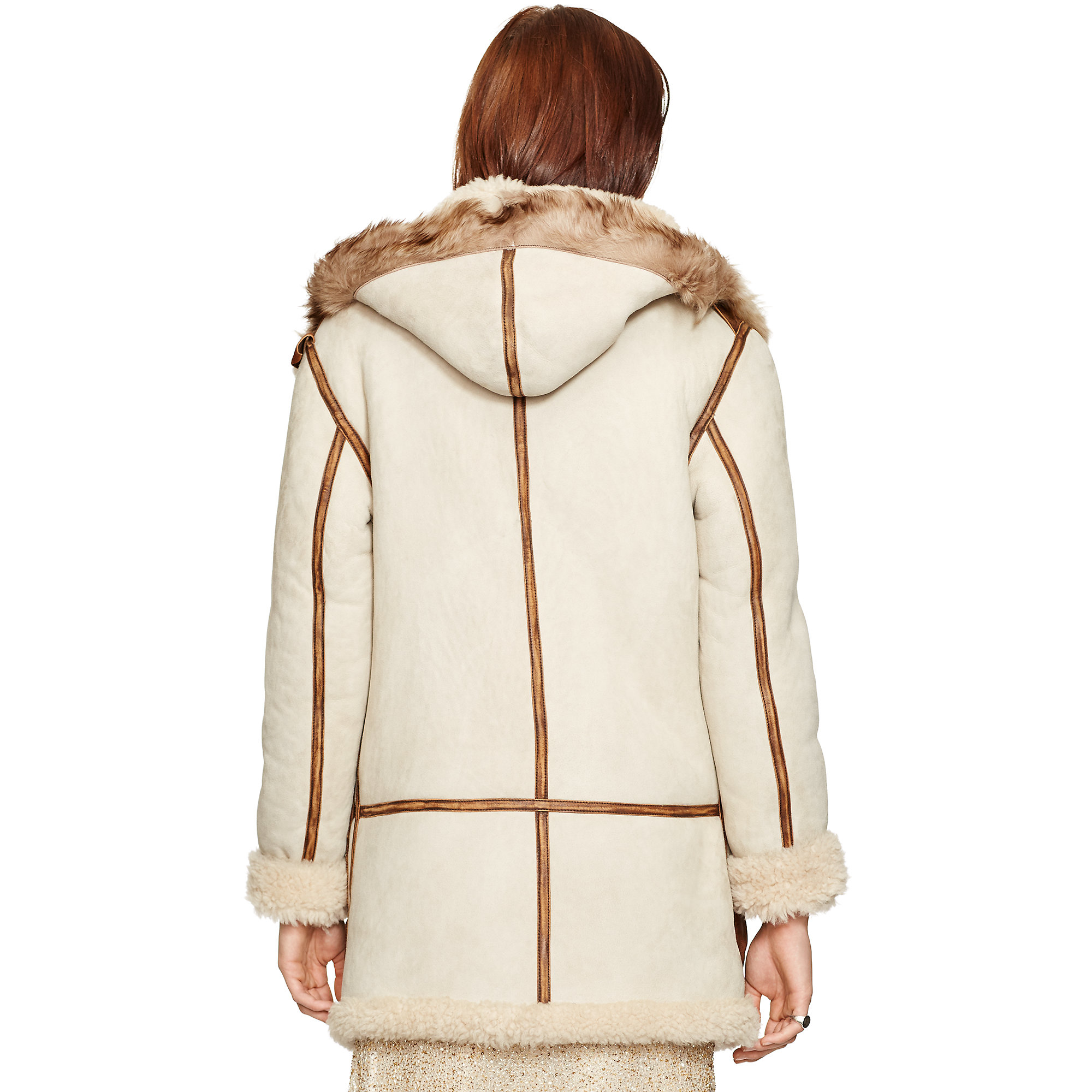 ralph lauren shearling coat womens