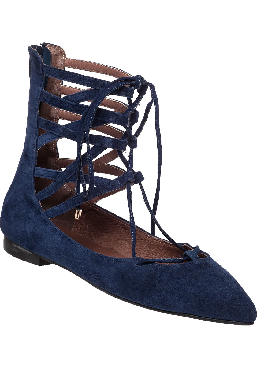navy lace up flats