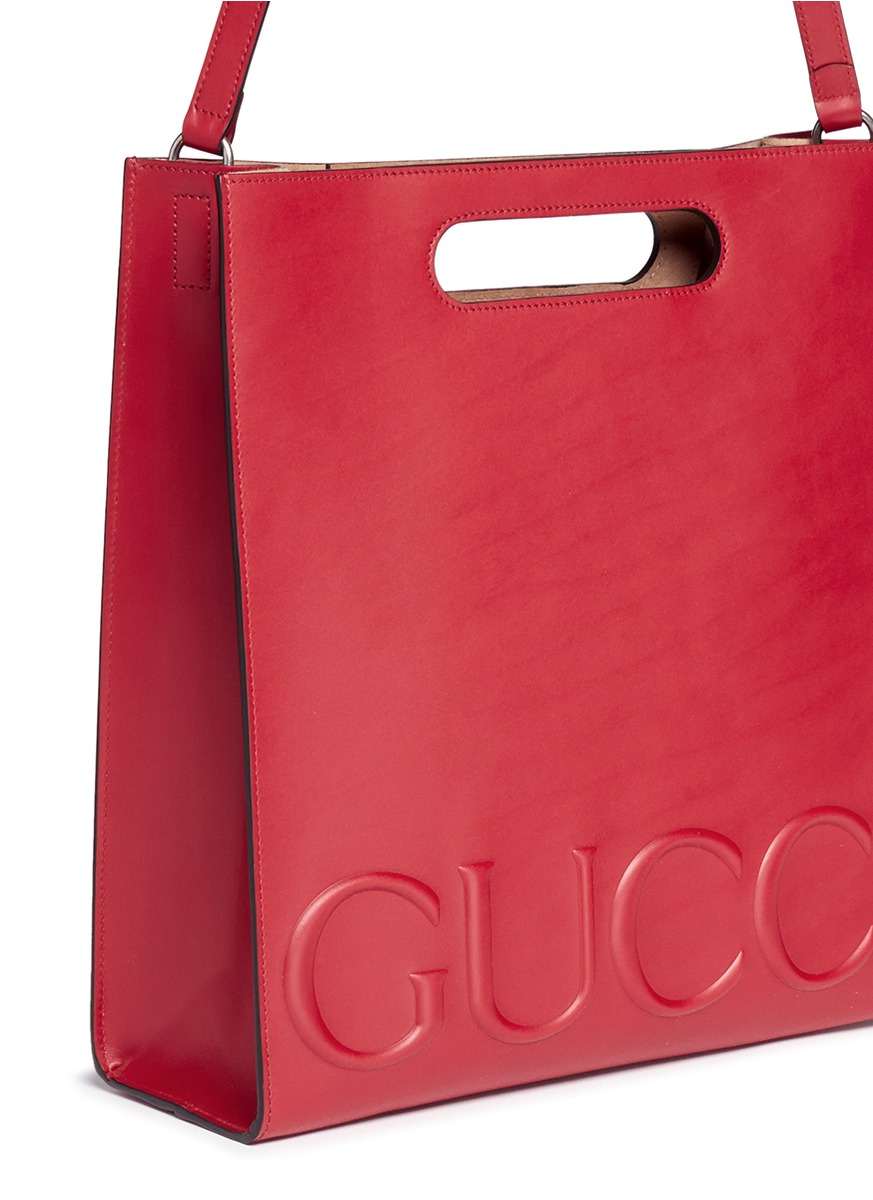 gucci embossed tote bag