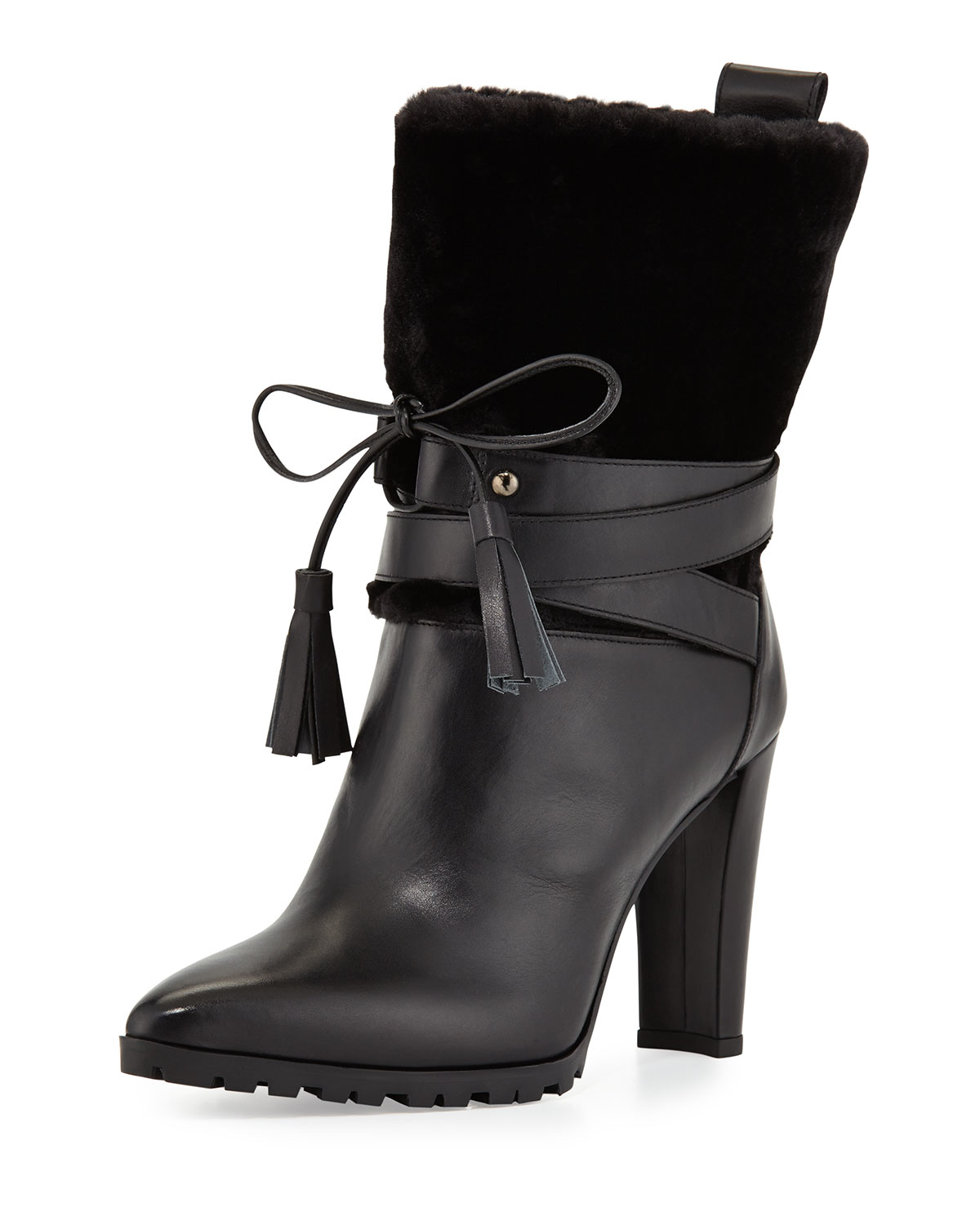 stuart weitzman leather bootie