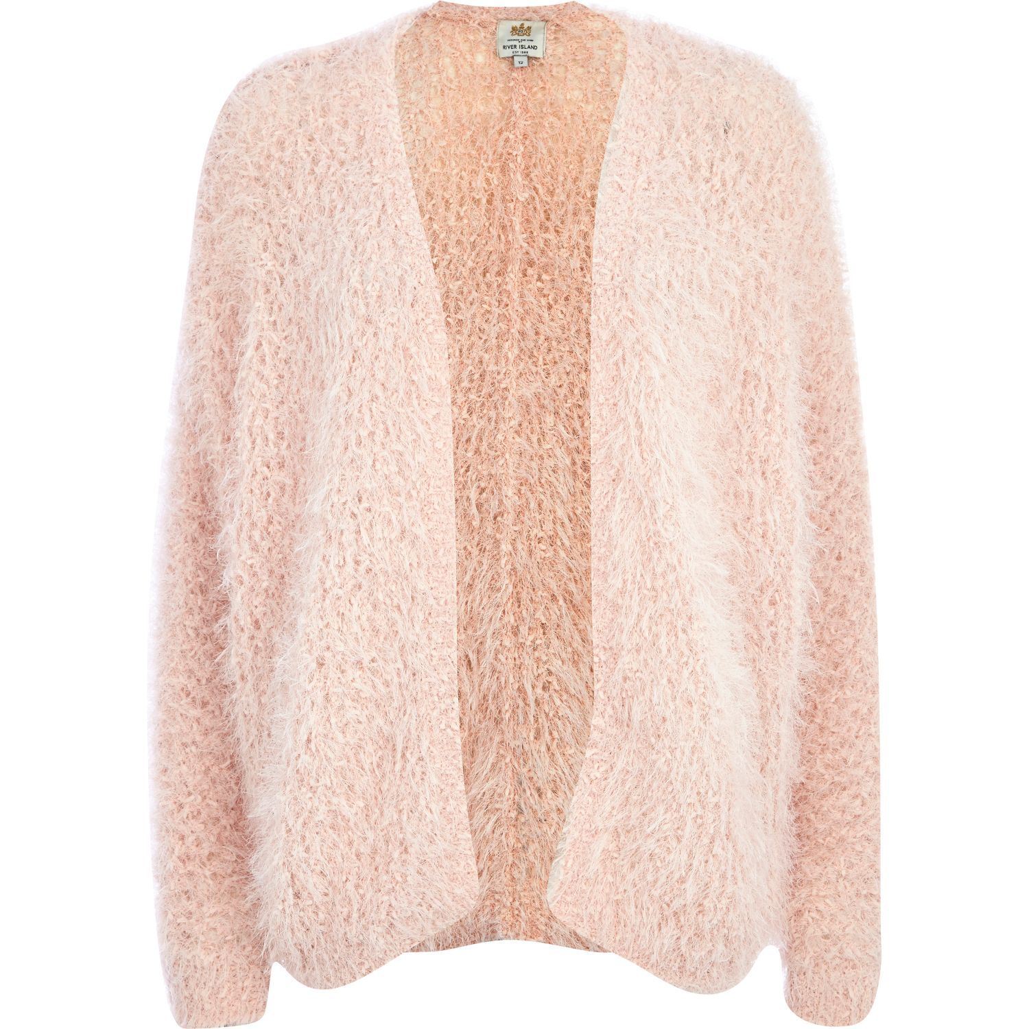 River Island Light Pink Eyelash Knit Cardigan in Pink Lyst